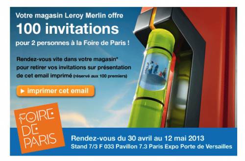 Invitation foire de paris gratuite a imprimer 2017