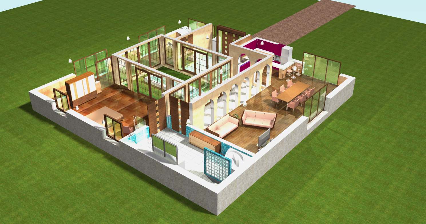 Plan maison moderne 3d