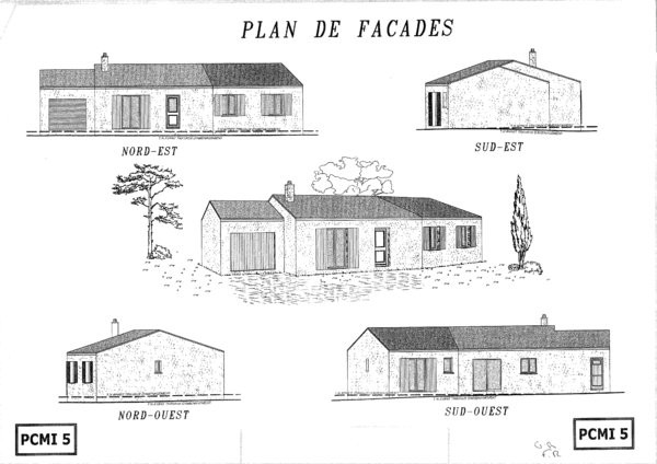 Plan facade maison