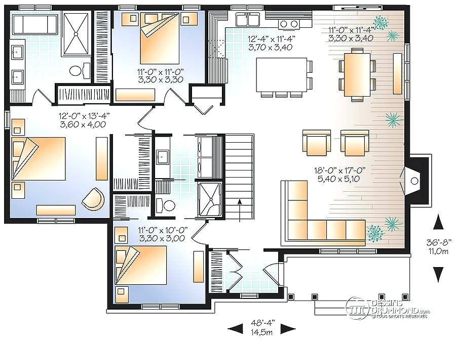 Plan maison 4 chambres 150m2