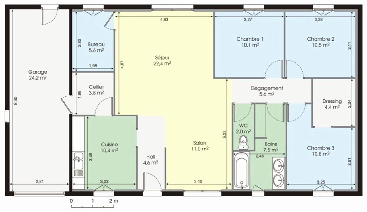 Plan de maison 5 chambres