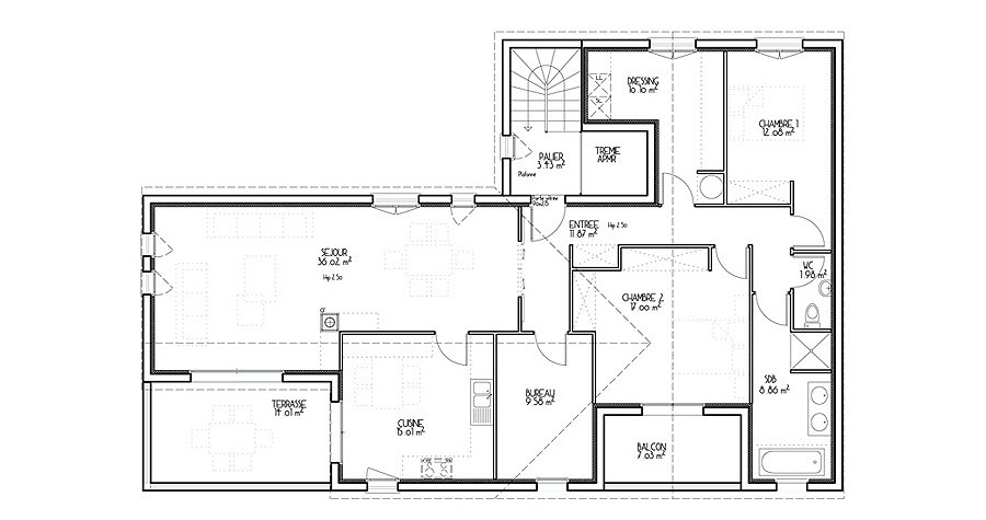Plan maison contemporaine architecte