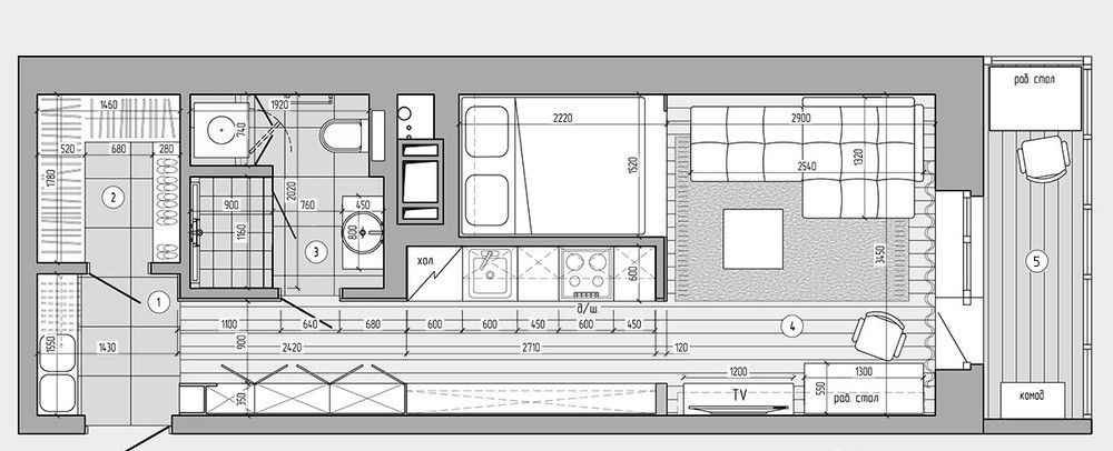 Plan appartement 40m2