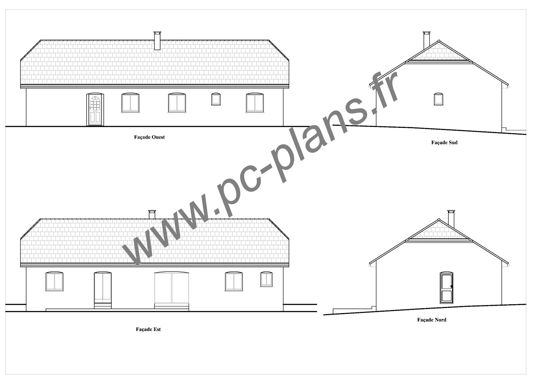Plan maison facade