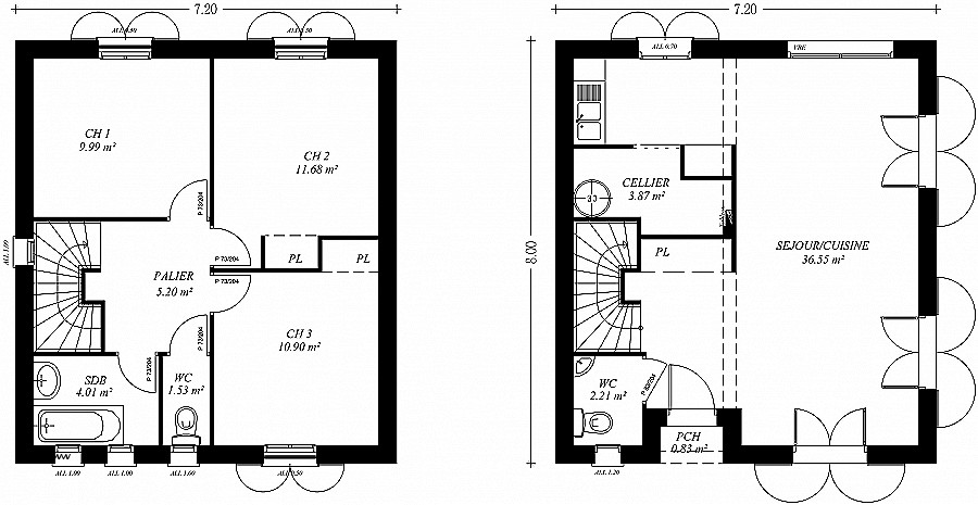 Plan maison 100m2 avec etage