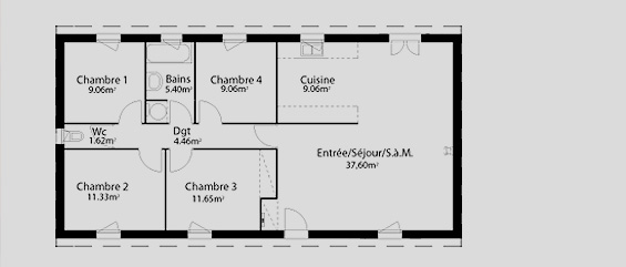 Plan appartement 4 chambres