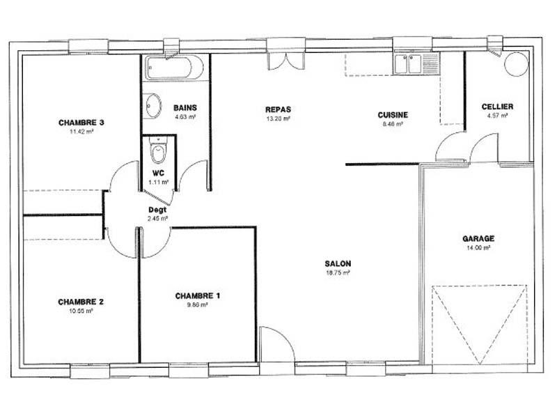 Plan de maison 120m2 plain pied – Bricolage Maison et décoration