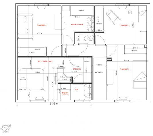 Plan maison 120m2 etage