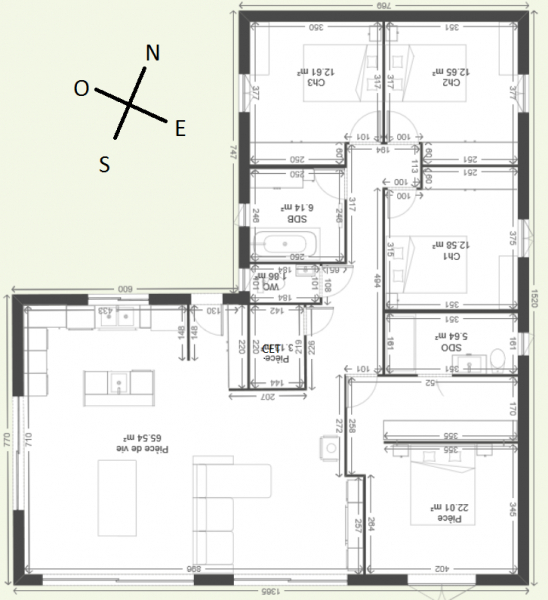 Plan maison 140 m2