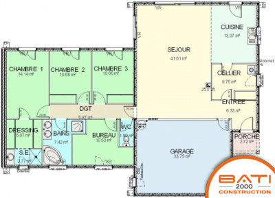 Plan maison simple 4 chambres