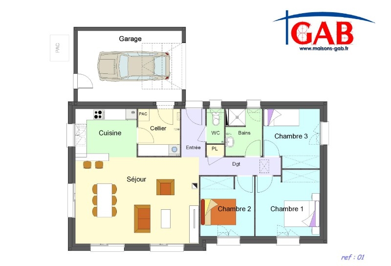 Plan maison 80m2 avec garage