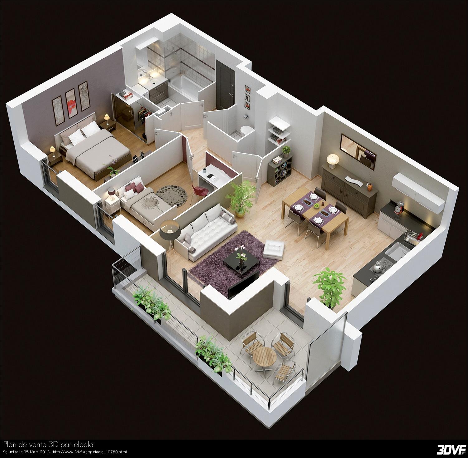 Plan maison 3d 100m2