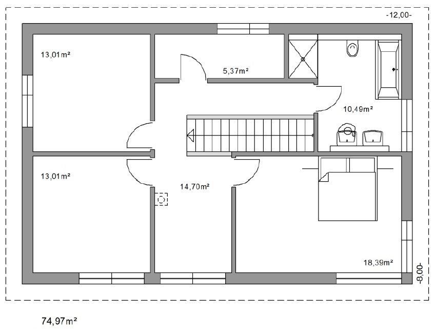 Plan d'une maison de 100m2