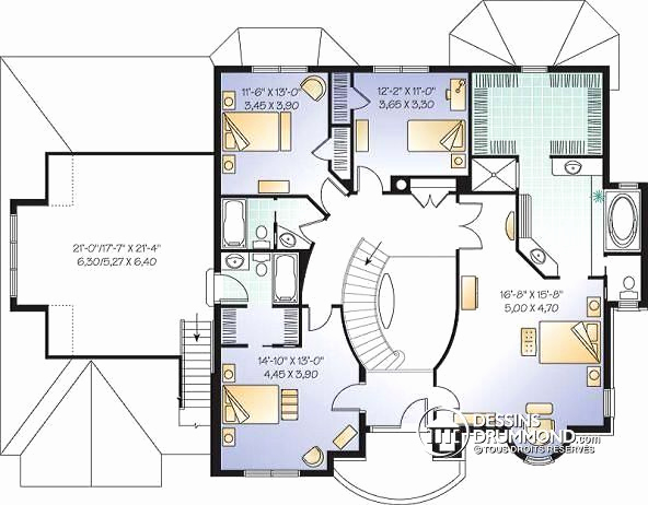 Plan maison 5 chambres étage