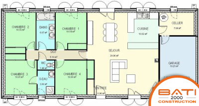 Plan de maison toit plat