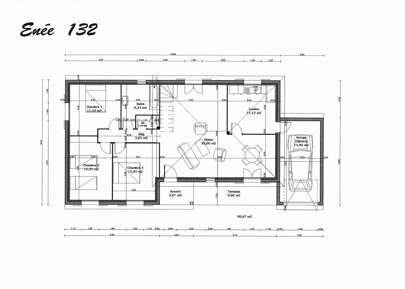 Plan maison 60m2 2 chambres