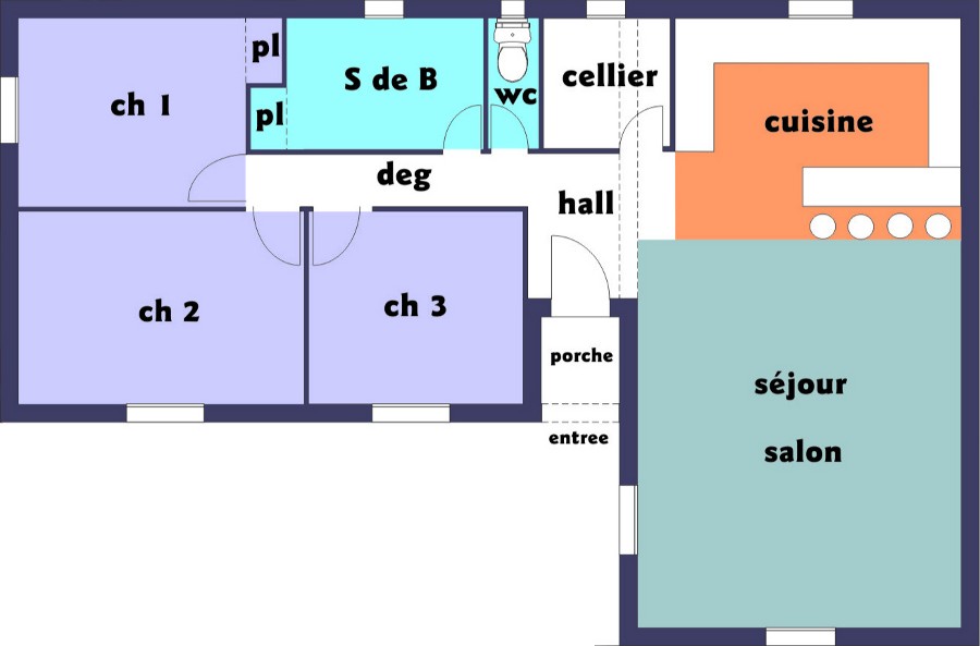 Plan maison 80 m2 plain pied