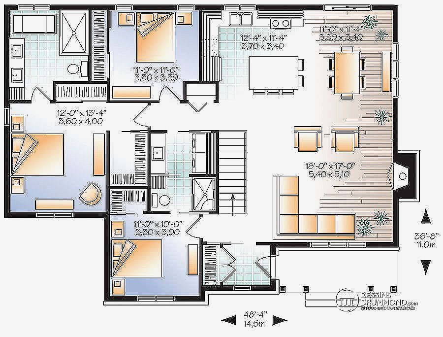 Plan maison 3 chambre