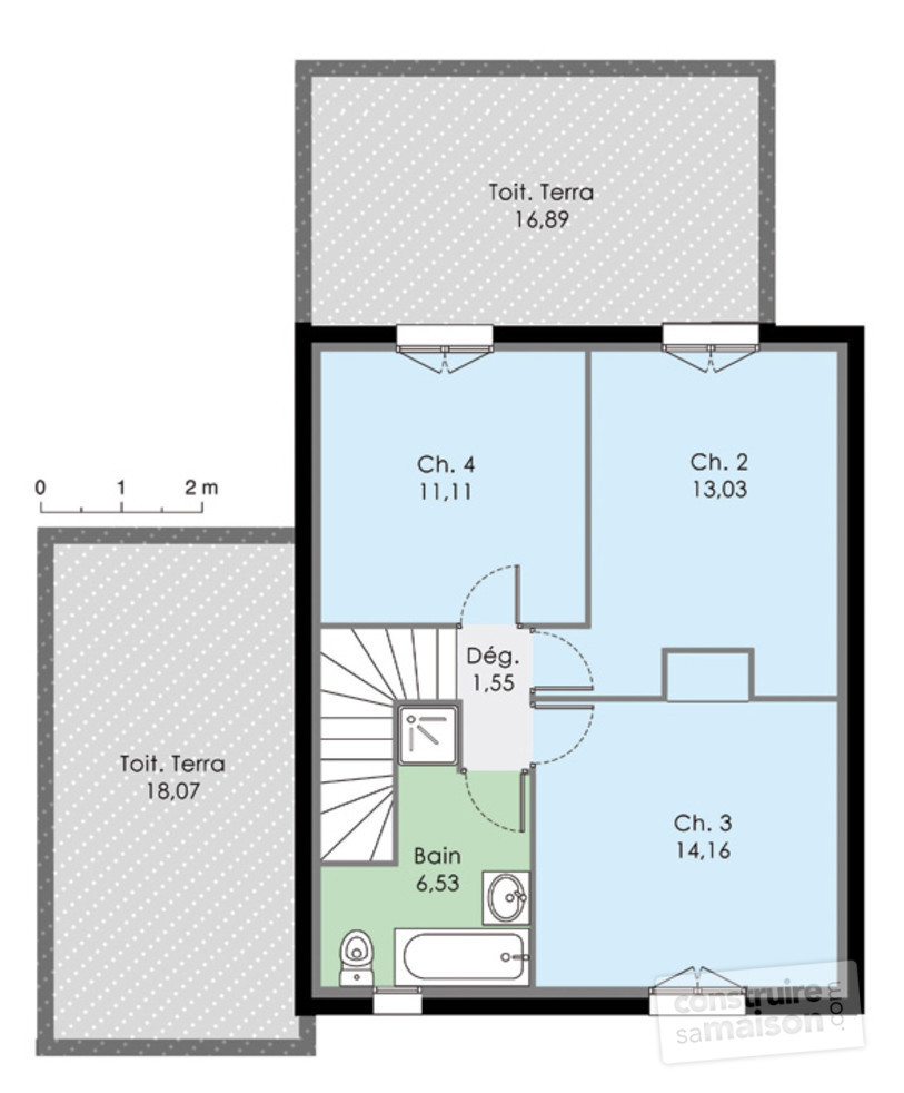 Plan maison en l avec etage