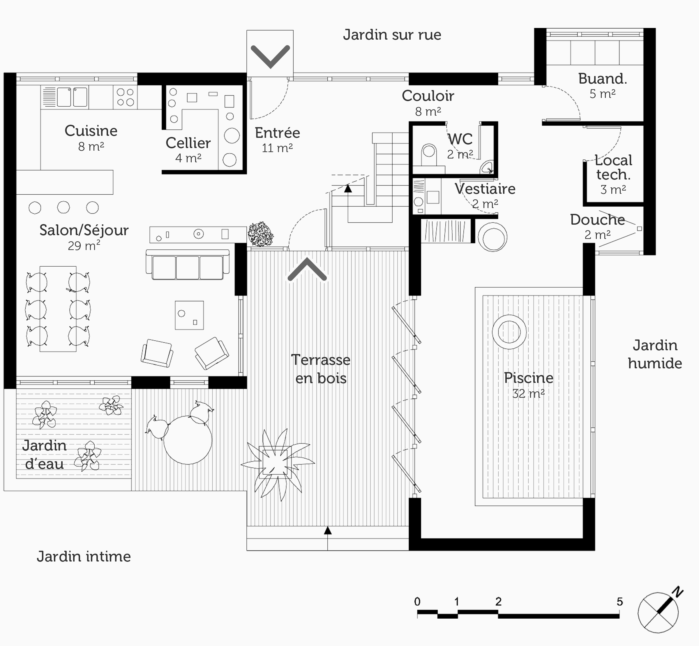Plan maison avec patio