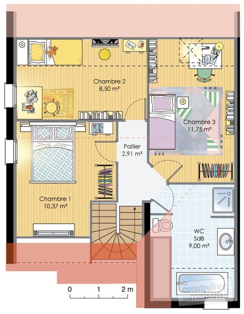 Plan maison 200m2 etage