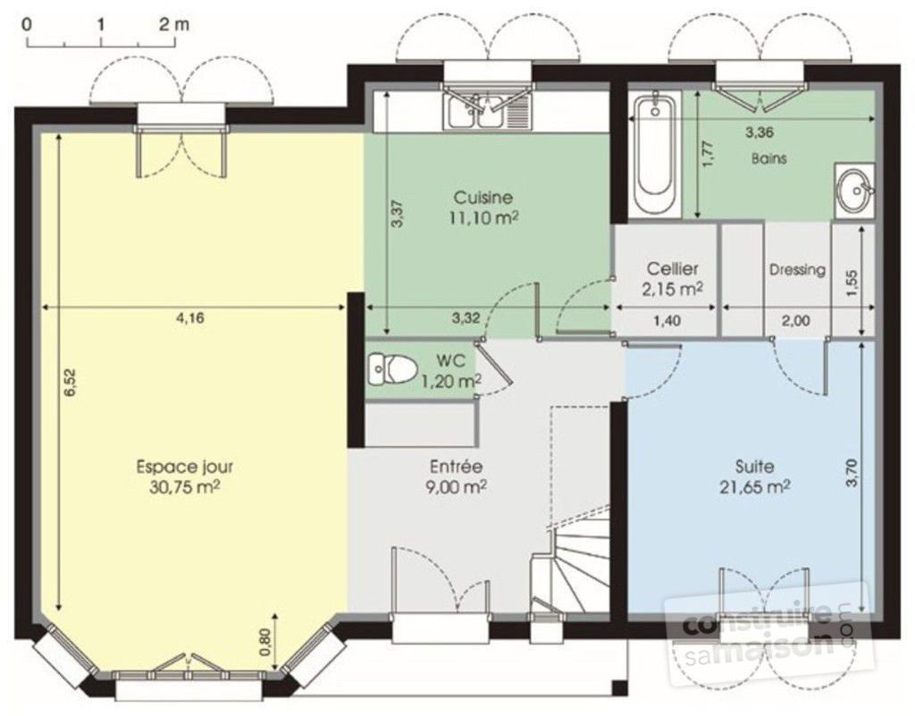 Plan maison demi niveau 4 chambres