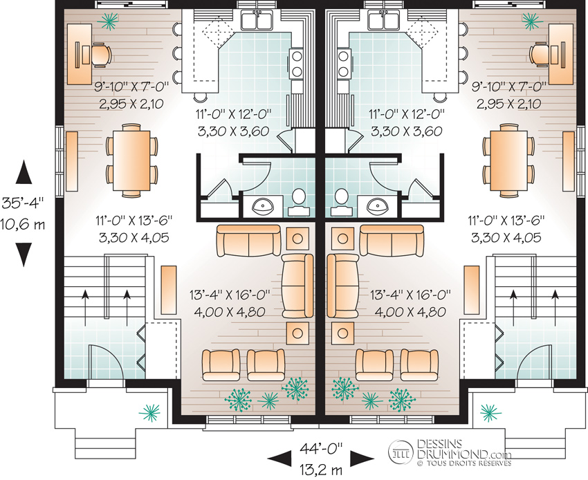 Plan appartement 50m2 duplex