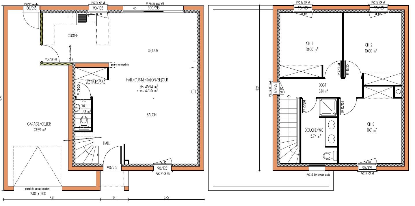 Plan maison 100m2 avec etage