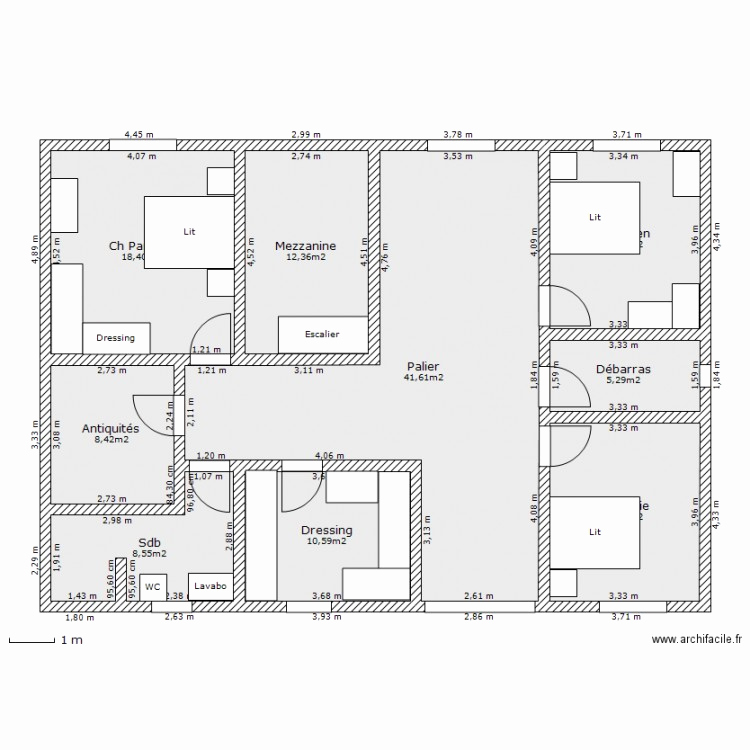 Plan maison 130m2 étage