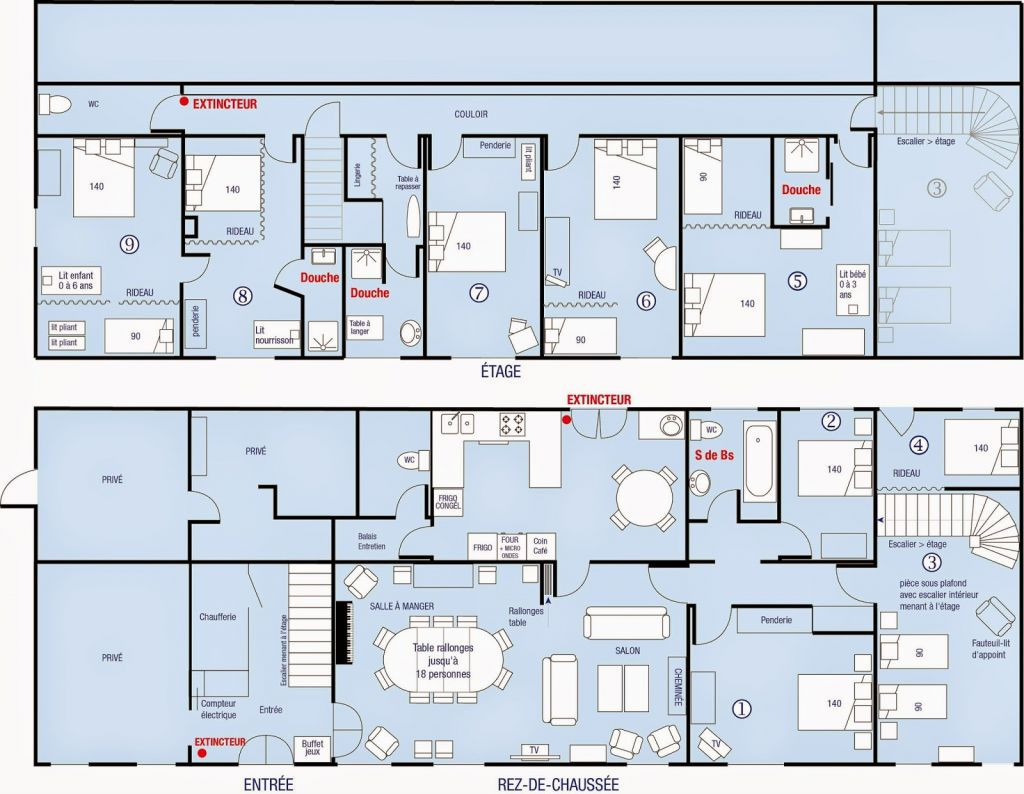 Plan maison etage 4 chambres