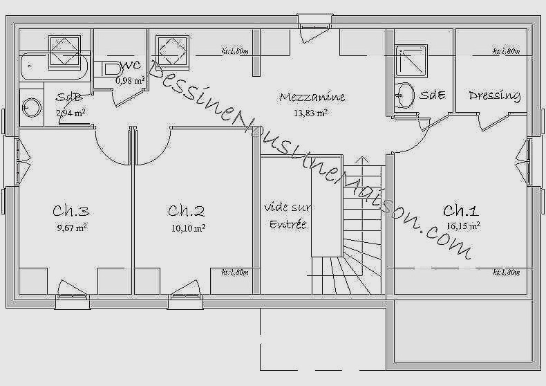 Plan de maison a etage 4 chambres