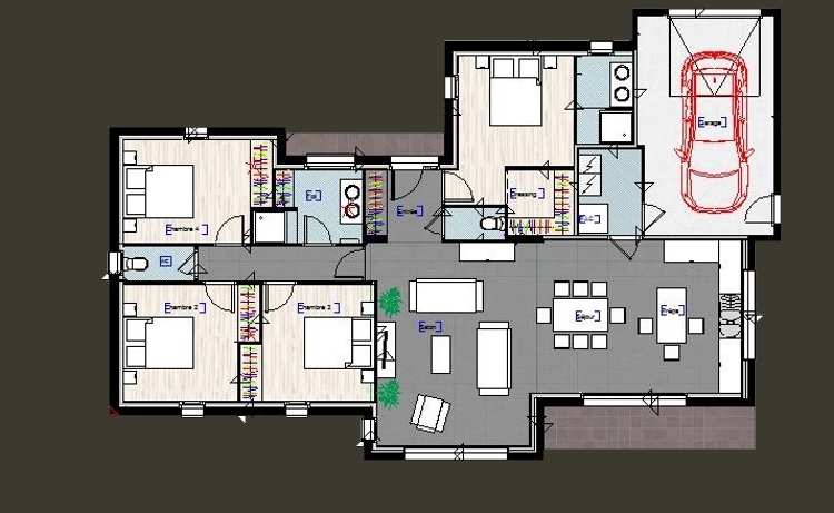 Plan maison suite parentale a l'etage