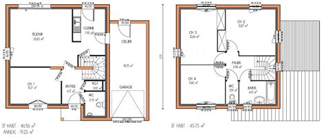 Plan maison étage 4 chambres