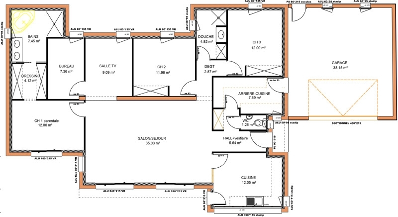 Plan de maison 4 chambre