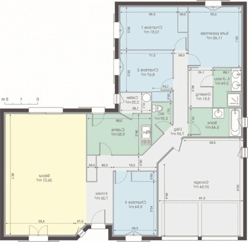 Plan maison 4 chambres 150m2