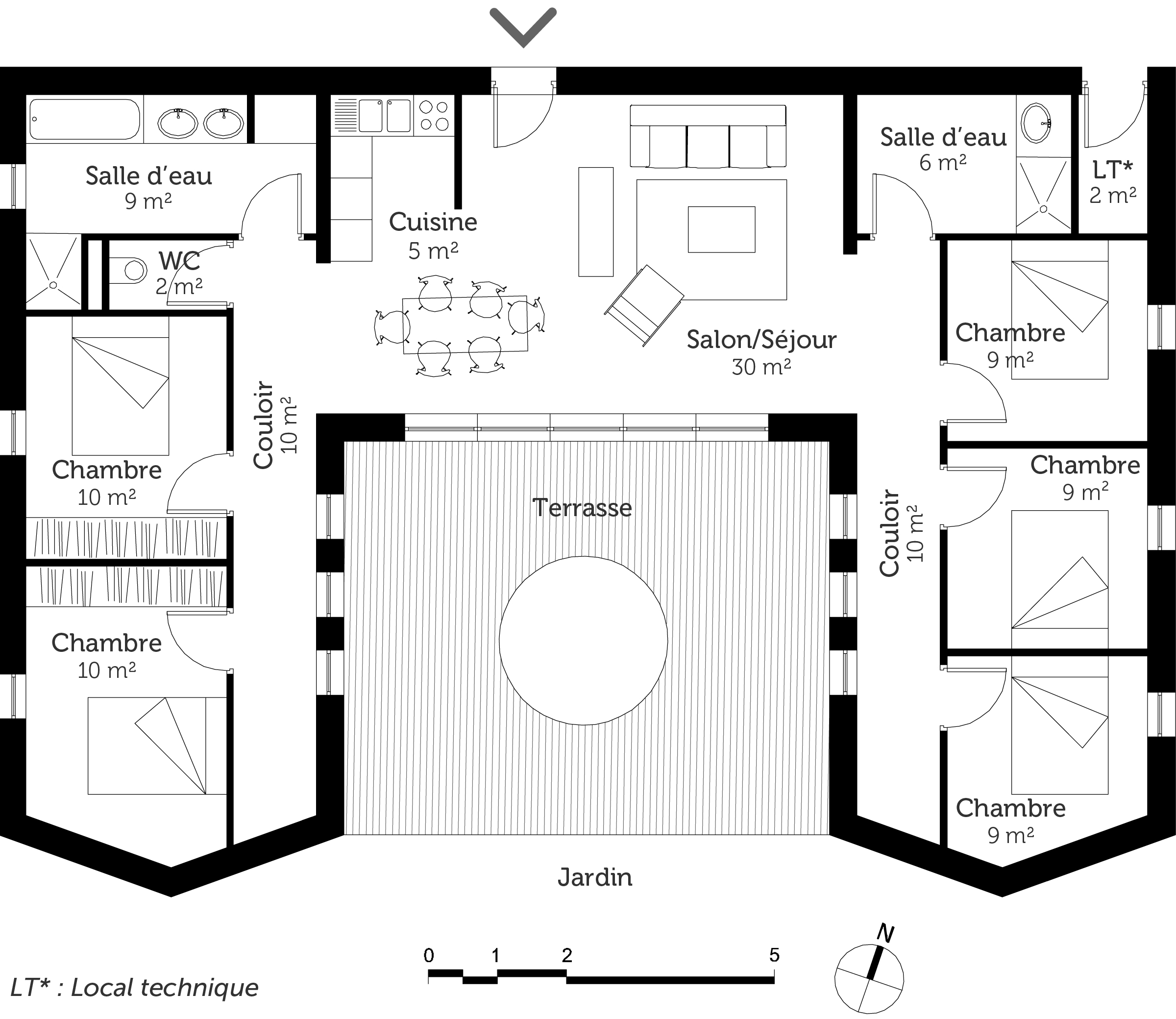 Plans maison 5 chambres