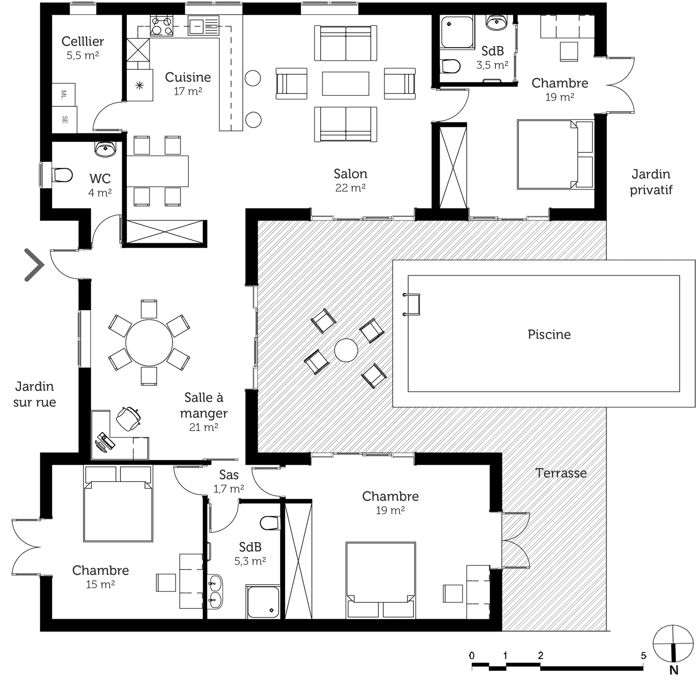 Plan maison simple 2 chambres