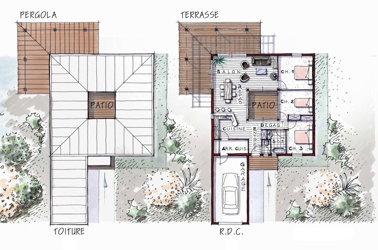 Plan maison patio