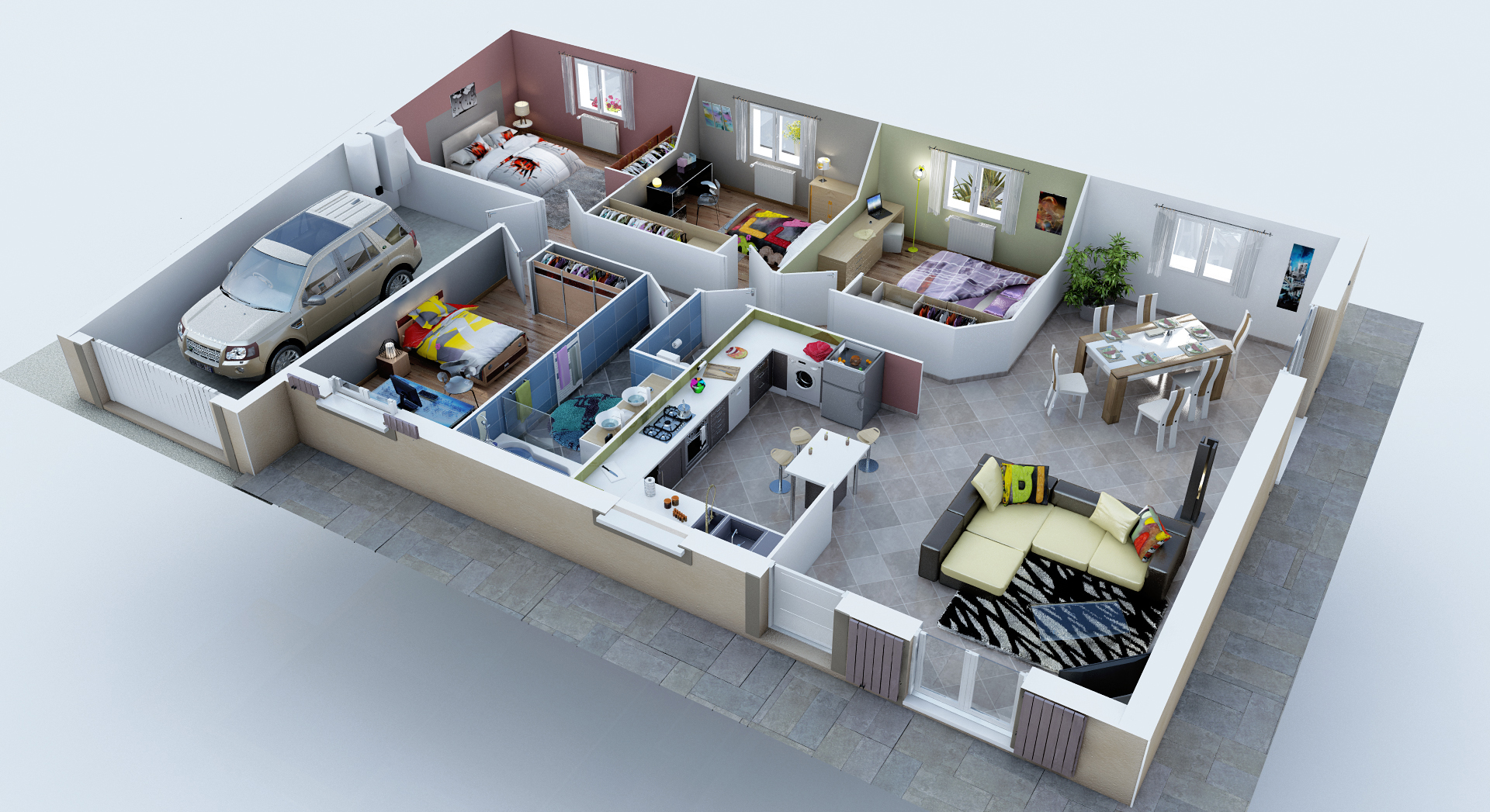 Plan de maison de luxe 3d