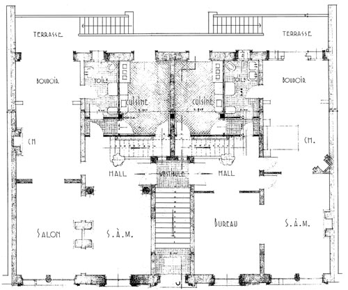 Plan maison de ville mitoyenne