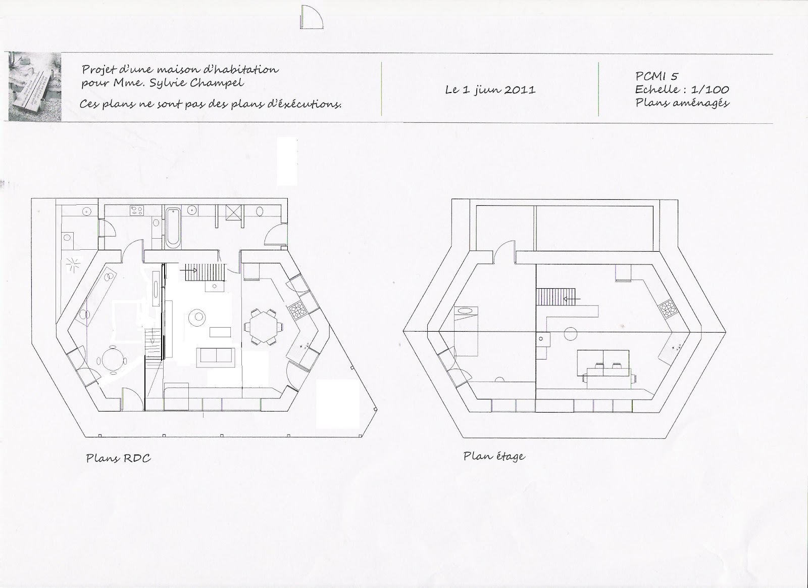 Plan maison hexagonale