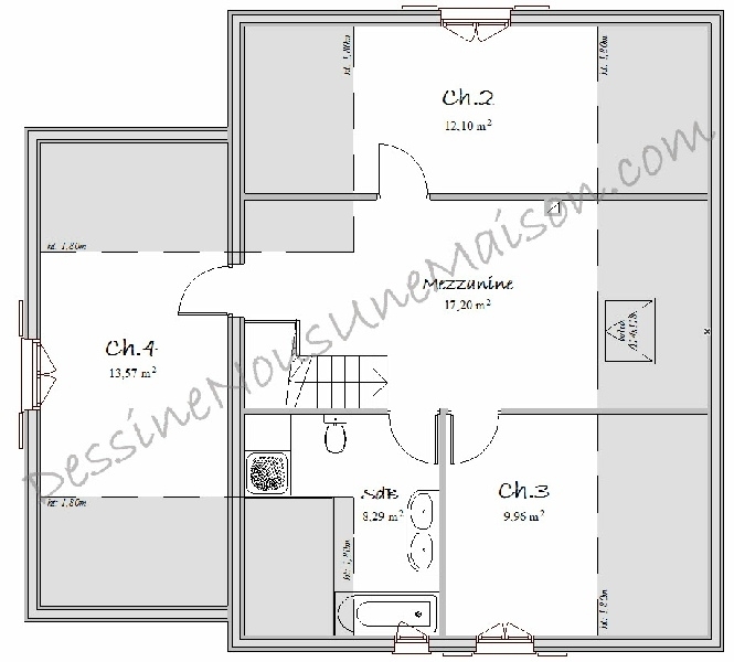 Plan etage 4 chambres