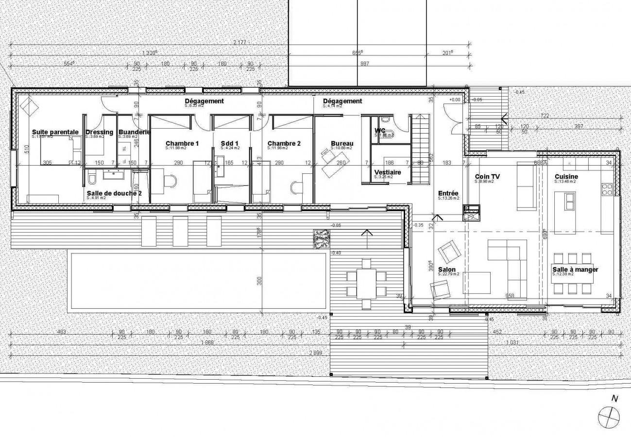 Plan de maison d'architecte contemporaine gratuit