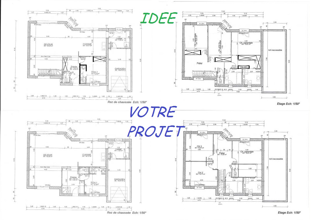 Plan maison 160 m2 etage