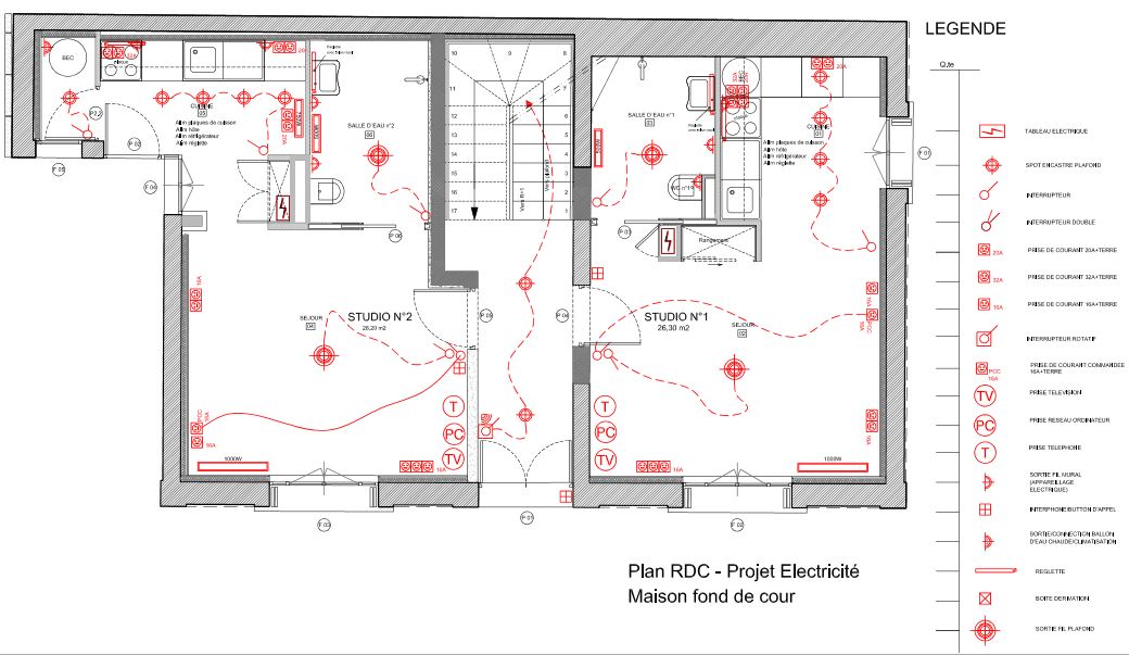 Légende plan architecte