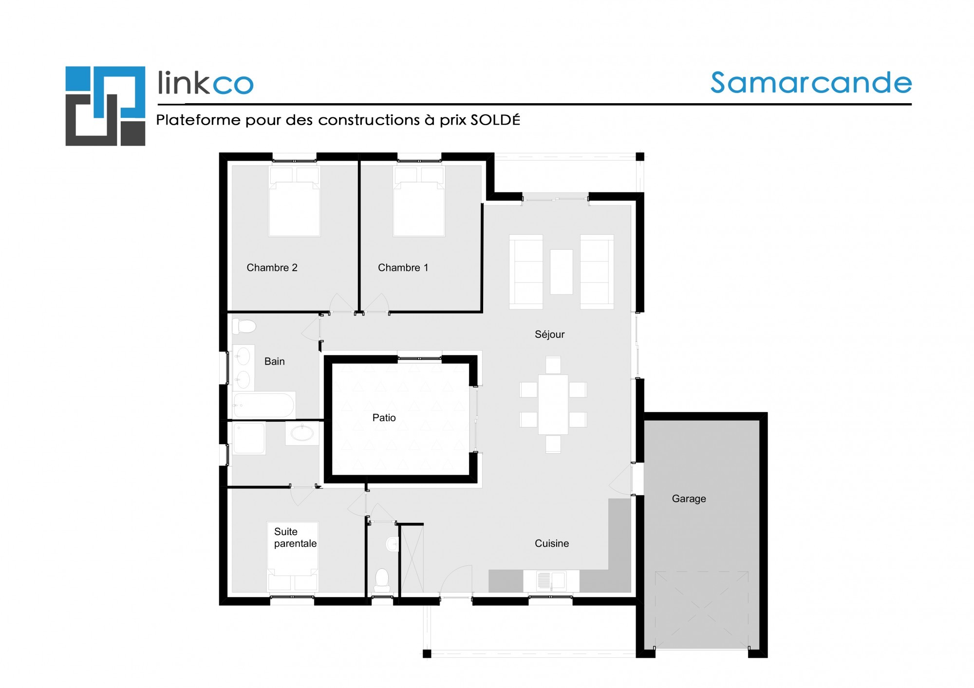 Plan maison avec patio couvert