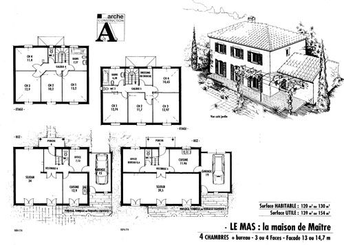 Plan maison etage 130m2